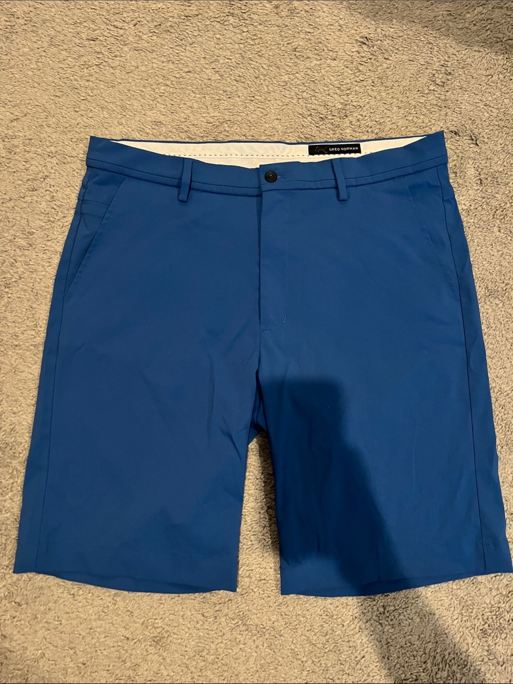 Greg Norman Royal Blue Flat Front Stretch Golf Shorts